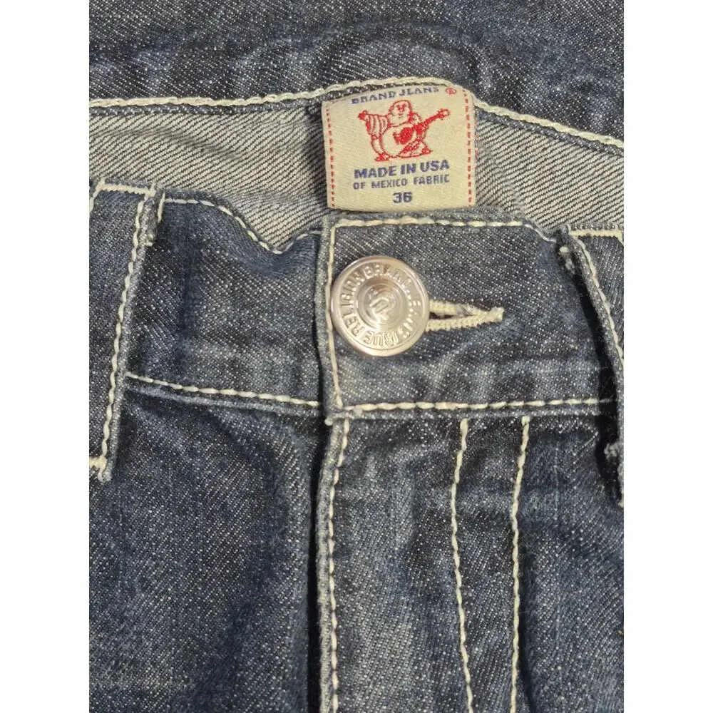 True Religion Dark Wash Billy Seat 34 Horseshoe Flap Pockets Stylish Fit 38x29